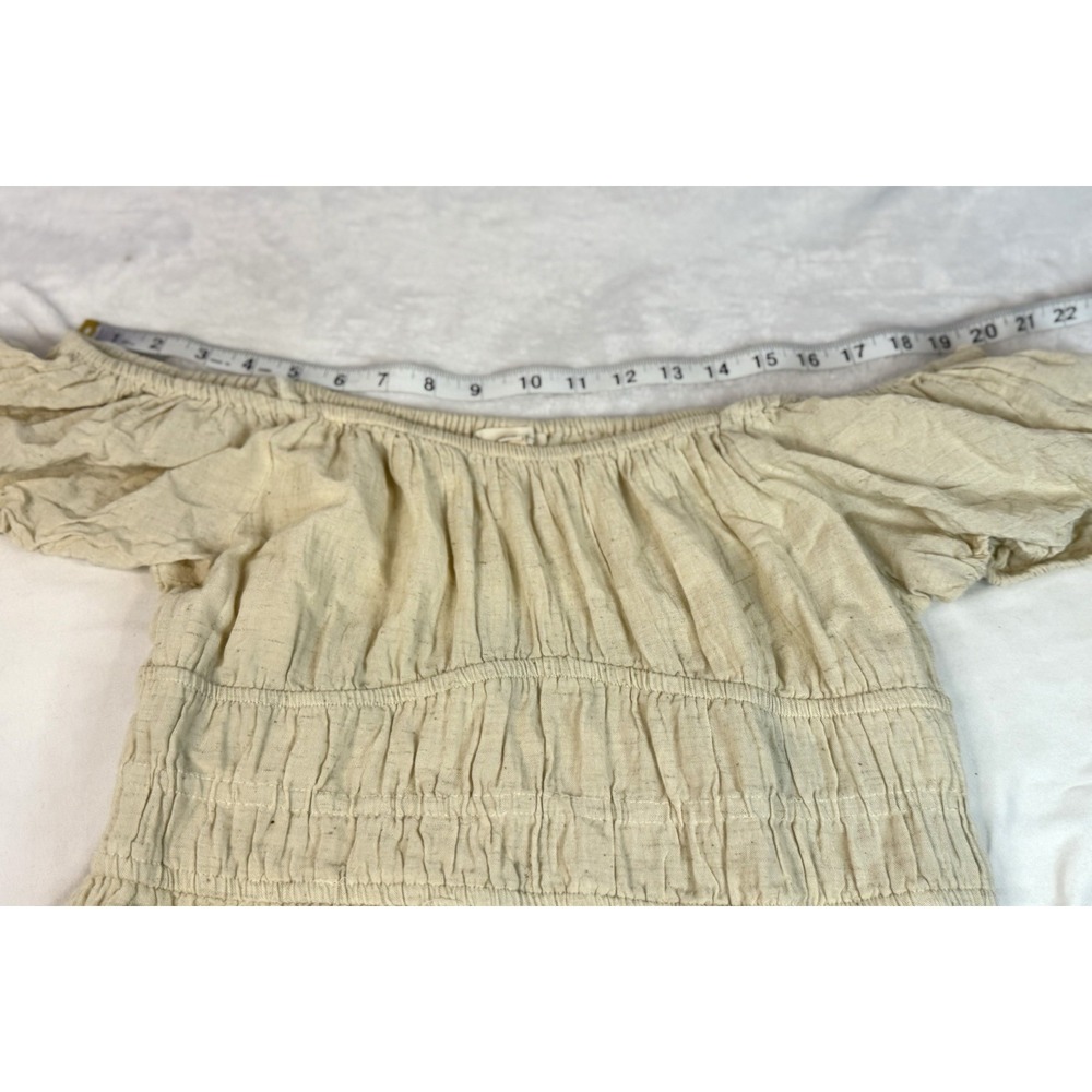 Women’s Cream Puff-Sleeve Midi Dress - Picture 11 of 12